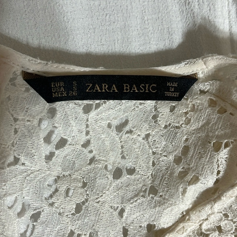 Zara Basic Lace Top Sz Small - Picture 6 of 6